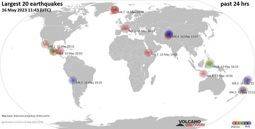 Erdbebenkarte 24 Std.